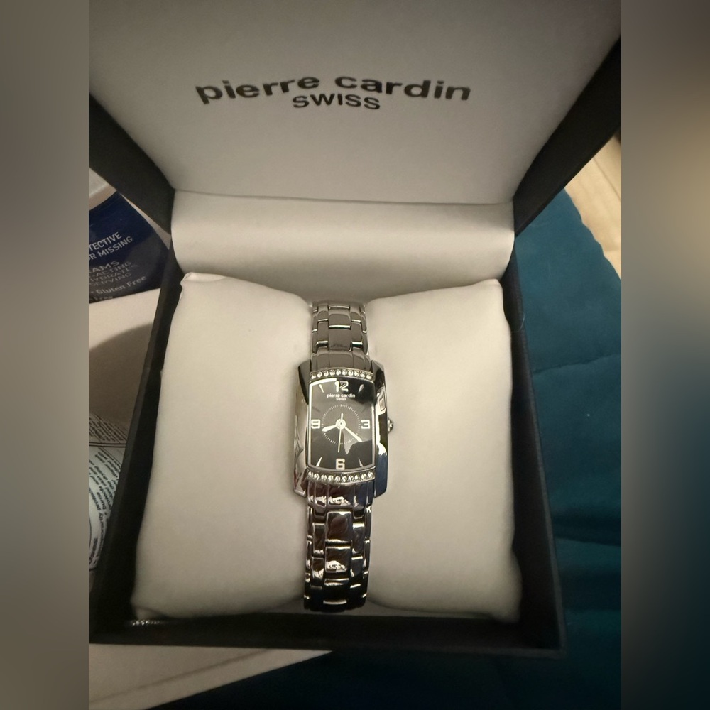 Pierre Cardin Silver Watch with Black Dial